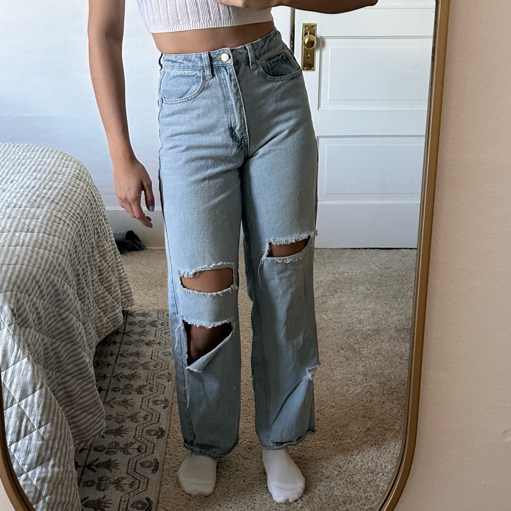 Tiger Mist distressed high-waisted jeans